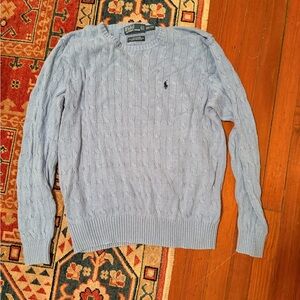 Polo Ralph Lauren Men's Sky Blue Cable Knit Sweater